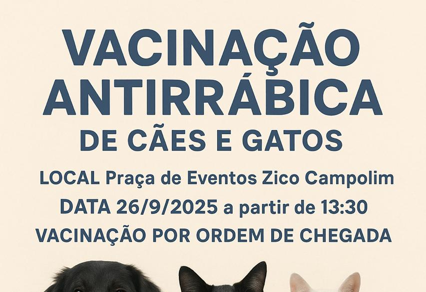 Secretaria de Saúde realiza vacinação contra a raiva animal nesta sexta (26)