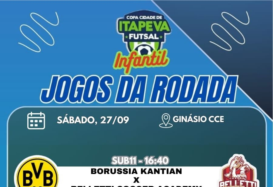 Mais uma rodada da Copa Cidade de Itapeva de Futsal Infantil agita o Ginásio CCE neste sábado (27)