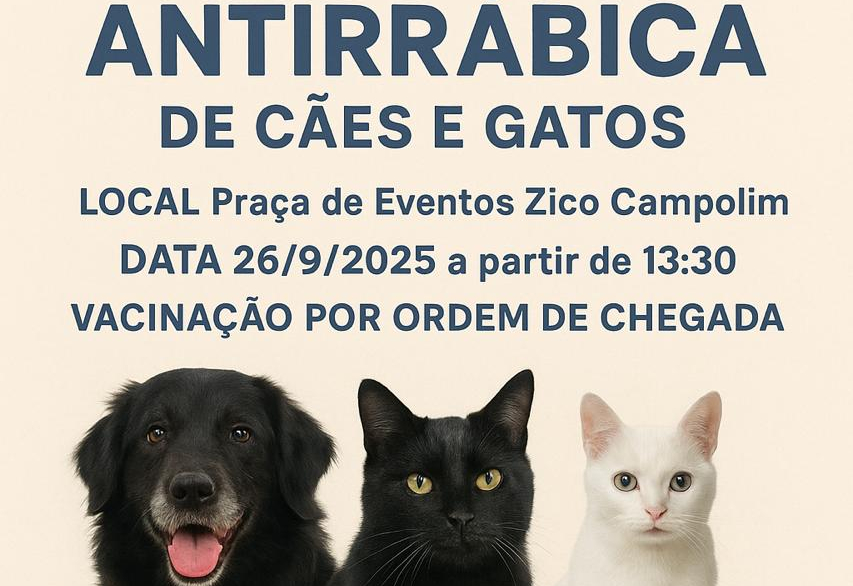 Vacinação contra a raiva animal será realizada nesta sexta (26) por ordem de chegada
