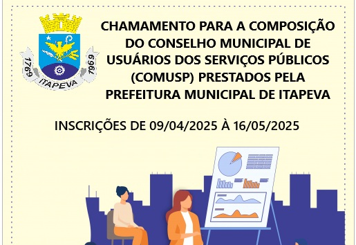 Processo de seleção para  Conselho Municipal de Usuários dos Serviços Públicos está com as inscrições abertas até o dia 16 de maio