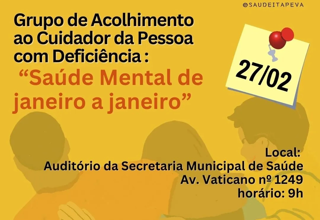 Grupo de Acolhimento ao Cuidador da Pessoa com Deficiência realiza encontro nesta quinta (27)
