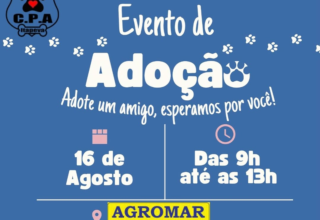 Feira de adoção animal acontece neste sábado (16)