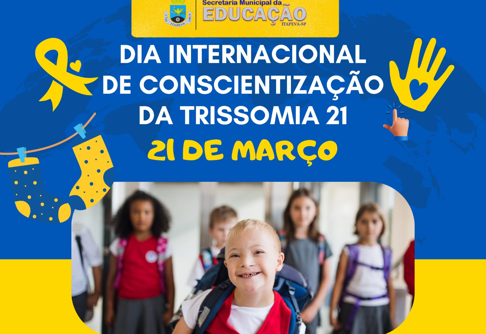 Secretaria de Educação realiza ação em alusão ao Dia Internacional da Trissomia 21 (Síndrome de Down)