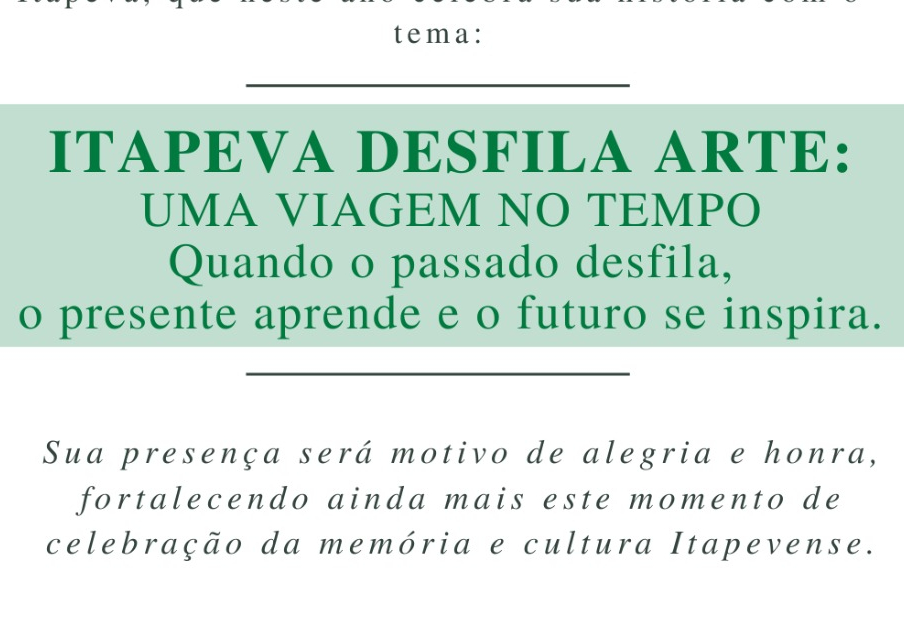 Prefeitura realiza neste sábado, dia 20, a partir das 9h, desfile cívico em homenagem aos 256 anos de Itapeva