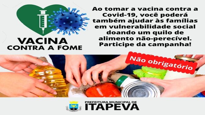 Itapeva aderiu à campanha “Vacina Contra a Fome”