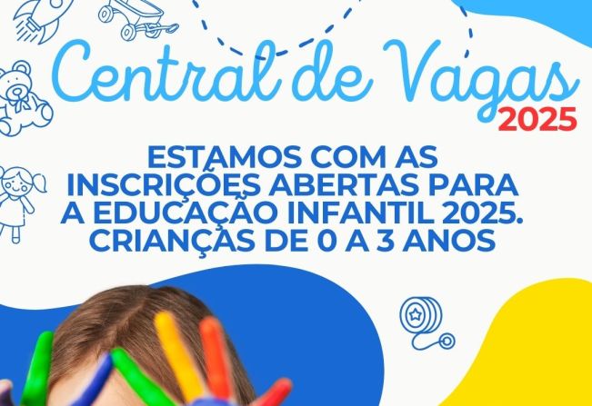 Estão abertas as inscrições para intenções de vagas na Educação Infantil 