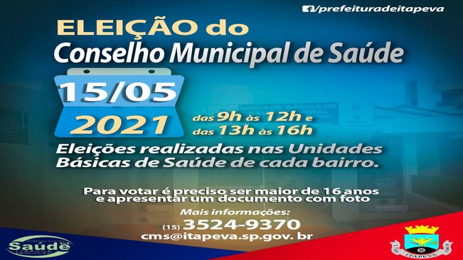 Eleições do Conselho Municipal de Saúde acontecem no dia 15 de Maio
