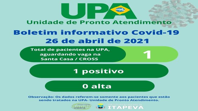 Um paciente está internado na UPA